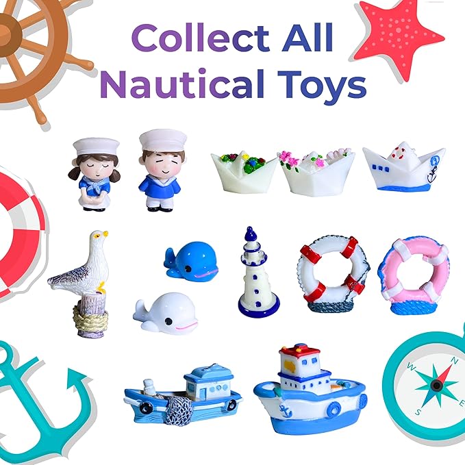 Bath Bombs for Kids Set with Toys Surprise Inside for Kids | Nautical Toys | Natural and Safe for Girls, Boys, Teens - Perfect for Gift - Handmade in USA - Bloomnest