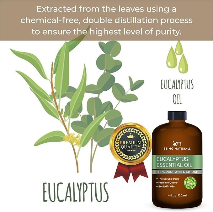 Eucalyptus Essential Oil - Huge 4 FL OZ - 100% Pure & Natural – Premium Natural Oil with Glass Dropper (Eucalyptus Oil) - Bloomnest