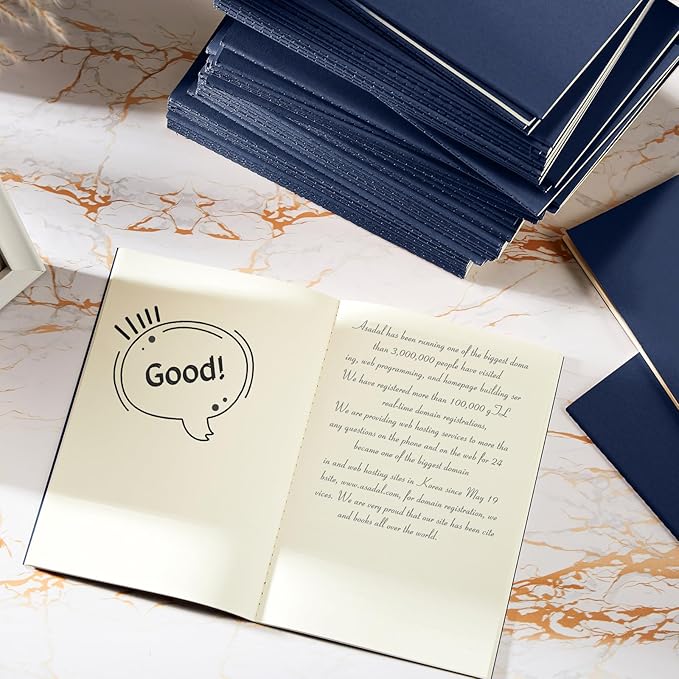 Mimorou 100 Pcs Journals Notebooks Bulk - Kraft Softcover A5 Small Notebooks 5.5 Inch x 8.3 Inch Notepads with 60 Page 30 Sheet for Writing Sketch Travel Office Supplies(Navy,Unlined) - Bloomnest