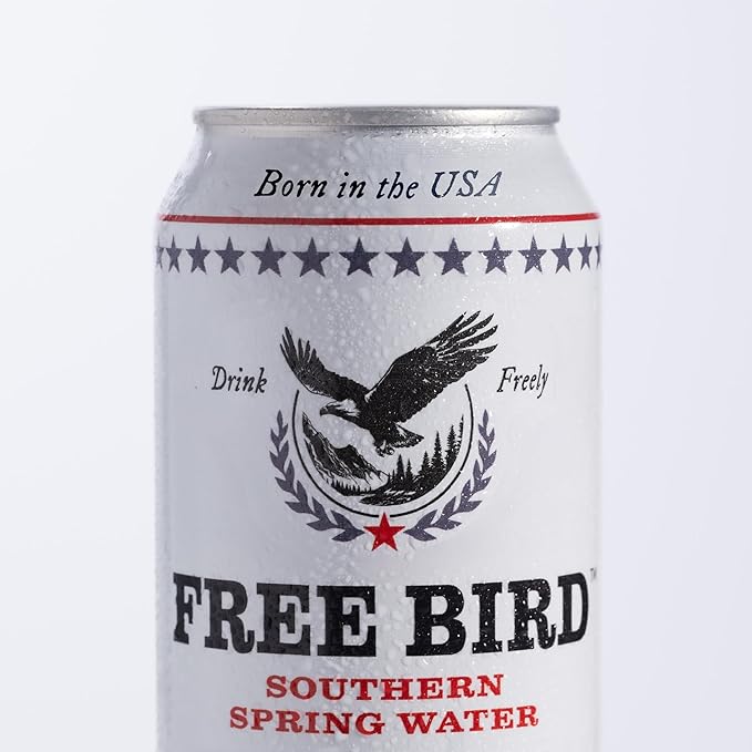 Free Bird Southern Still Spring Water - 12 Pack, 12oz Cans, Zero Calories, Crisp & Clean Pure Georgia Blue Ridge Mountain Water, Naturally Sourced, Shelf-Stable - Bloomnest