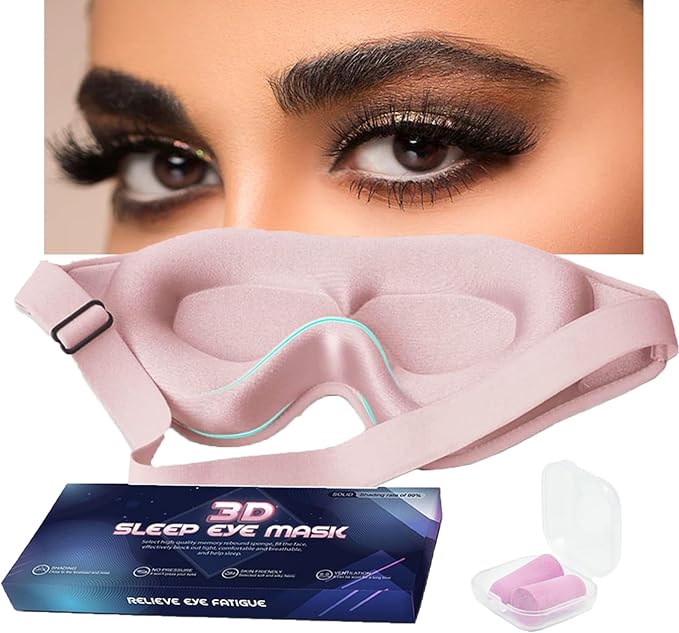Eye Mask for Lash Extensions, Sleeping Mask for Women, 3D Contoured Eyelash Sleeping Mask for Extensions, Eye Covers for Sleeping for Travel, Airplane, Meditation - Bloomnest
