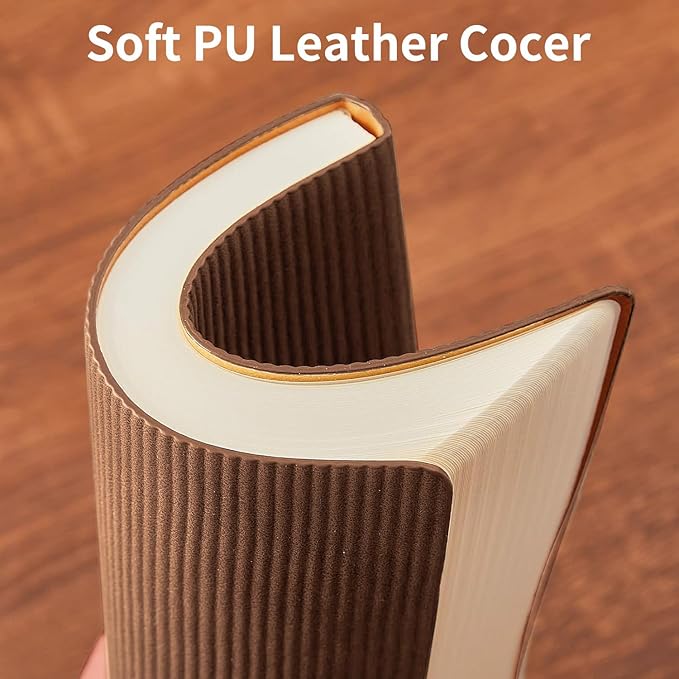 Lined Journal Notebook for Work College Ruled Note Book 5.79"x8.27" A5 PU Leather Daily Journaling 216 Pages for Women Men Writing Home School Supplies Business (Coffee) - Bloomnest