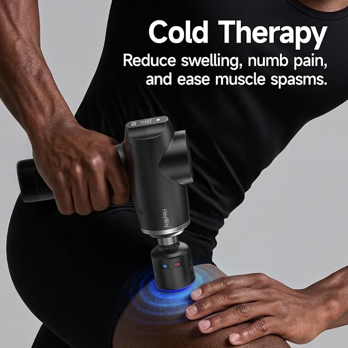 Percussion Massage Gun Deep Tissue with Heat and Cold, Portable Handheld Muscle Massager, Percussion Back Body Masajeador 12mm Amplitude for Athletes, Runner, Gifts for Men Women - Bloomnest