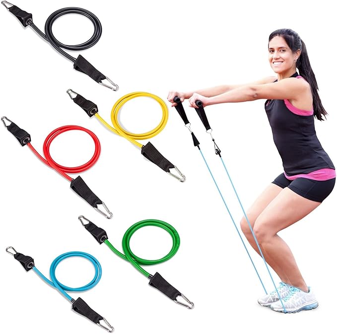 Fit Simplify Resistance Tube Bands 12 Piece Set with Instruction Booklet - Bloomnest
