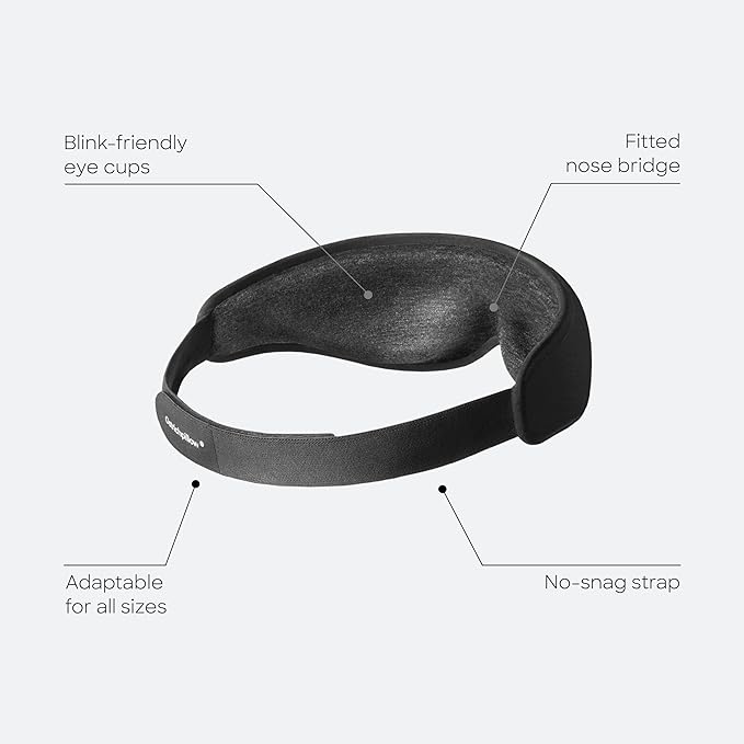 Ostrichpillow Eye Mask, Sleep Mask for Men Women 100% Blackout, No Pressure On Eyes, Soft & Breathable, Adjustable Fit, Travel Bag Included - Bloomnest