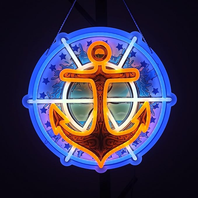 13x13 inch Captain Neon Sign Art Wall Lights for Beer Bar Club Bedroom Hotel Pub Cafe Wedding Birthday Party Gifts - Bloomnest