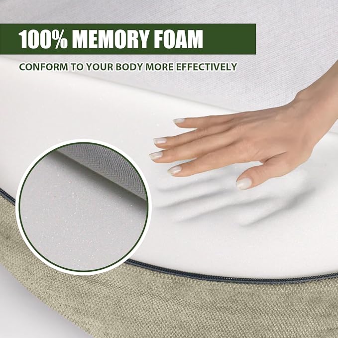 Meditation Cushion - Floor Pillow, Enlarge High Density Extremely Firm, Large Big Foam Floor Cushion Seating for Adults - Premium Yoga Pillows for Adults Gifts for Women, Men Khaki - Bloomnest