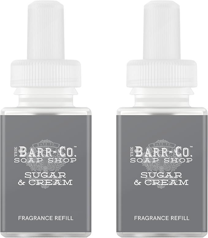 Pura & Barr-Co. Home Scent Refill - Smart Home Air Diffuser Fragrance - Up to 120-Hours of Premium Fragrance per Refill - Household Essential - Clean & Safe Diffuser - 2 Pack, Sugar & Cream