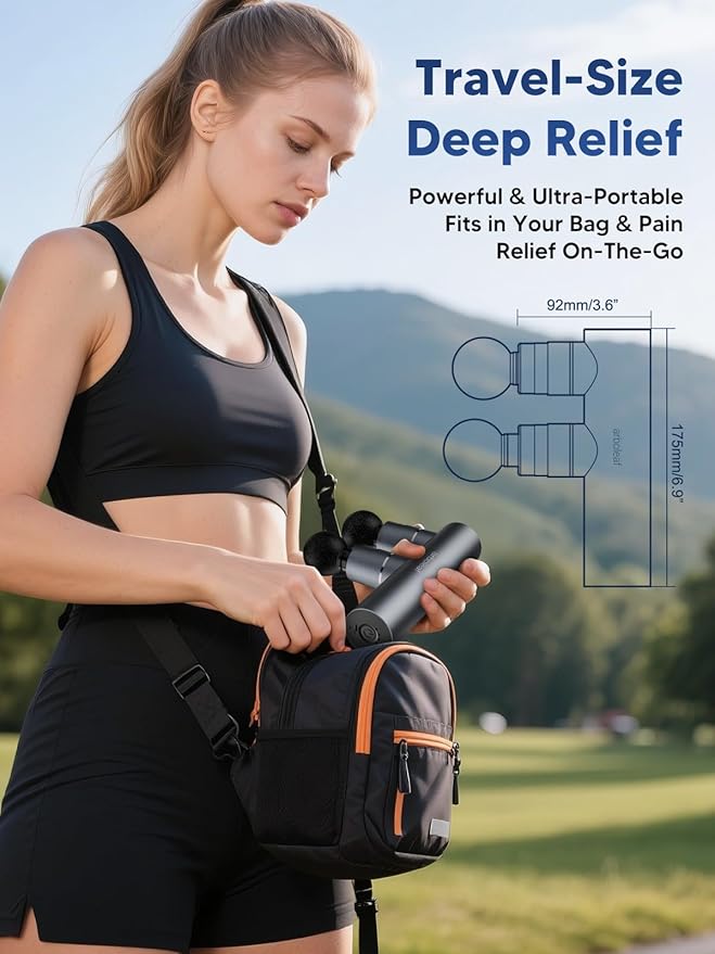 arboleaf Massage Gun Deep Tissue with Double Heads, Full-Metal Electric Portable Handheld Massager for Back, Shoulder, Sore Muscles, Pain Relief, 5 Modes, Seamless Speed Control - Bloomnest