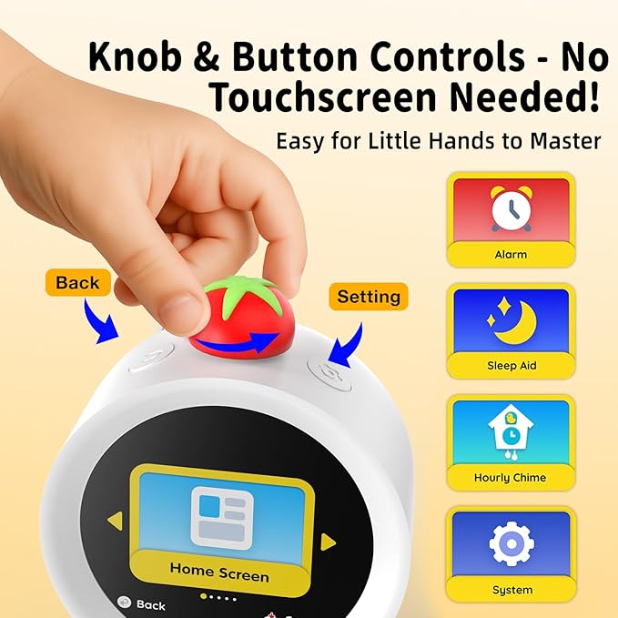 Dekala ChronoSense Sound Machine Alarm Clock for Bedroom w/Temperature Humidity, Sleep White Noise Sound Machine, 100dB Loud Gradual Alarm for Heavy Sleeper IPS Screen Animation