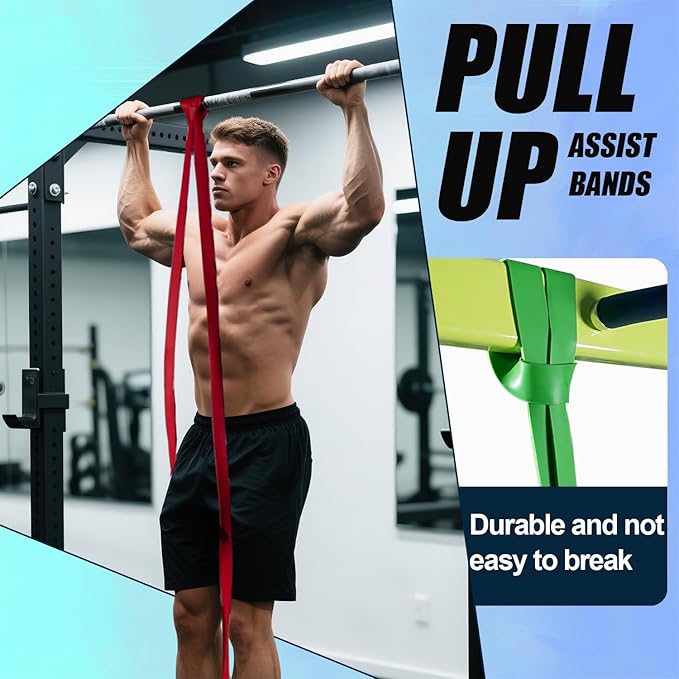 LEEKEY Resistance Bands, Exercise Bands with Handles,Pull Up Assist Bands - Bands for Working Out,Band for Men and Women Fitness Training, Physical Therapy,Home Workouts - Bloomnest
