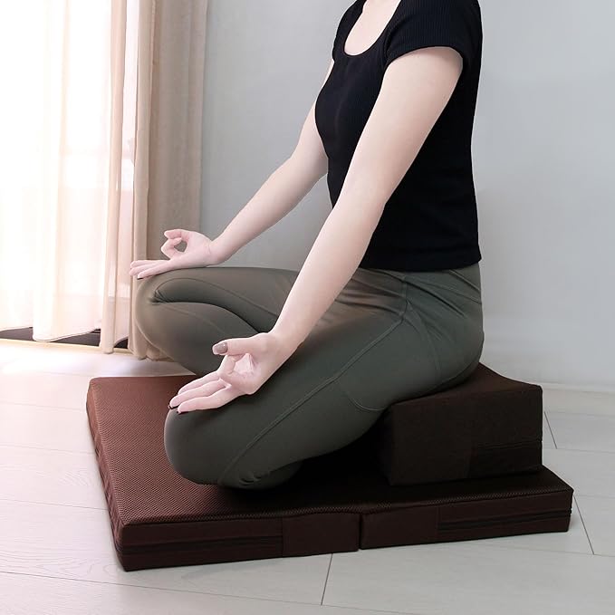 Meditation Cushion - Floor Pillow for Adults - Floor Seating & Meditation Pillow - Yoga Bolster with Washable Cover - High Density Responsive Bamboo Charcoal Foam for Sitting - Bloomnest