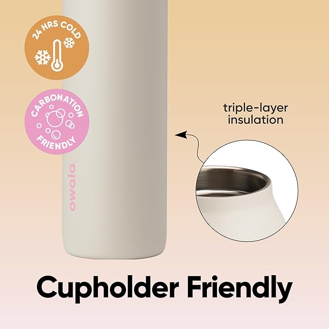 Owala FreeSip Twist Insulated Stainless Steel Water Bottle with Straw for Sports and Travel, BPA-Free, 24-oz, Daybreak Owala