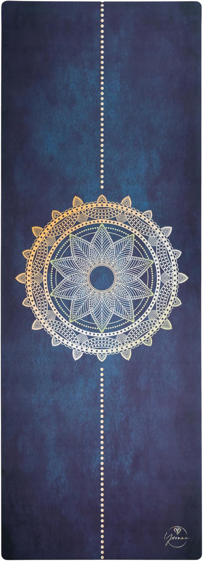 Yvonne Mandala Majesty Yoga Mat - 4mm (1/6”) Thick, Non-Slip, Eco-Friendly Natural Rubber, Ultra Grip, Durable & Sweat-Resistant for Home, Studio & Hot Yoga – Free Carrying Strap Included - Bloomnest