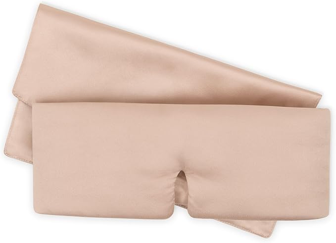 Baloo Silk Weighted Sleep Mask (Petal - 0.6 lb) | Light Blocking & Sound Muffling Eye Mask for Sleeping | Cool, Soft & Comforting - Bloomnest