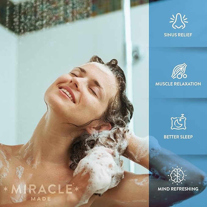 Miracle Made Mint Aromatherapy Shower Steamers – Essential Oil Shower Bombs for Relaxation, Nasal Relief & Daily Self-Care - 15 Shower Melt Tablets - Bloomnest
