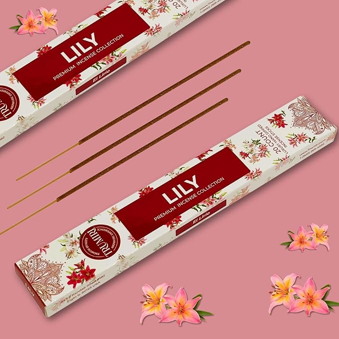 Lily Incense Sticks - Total 40 Insence-Sticks - Dual Pack of 20 Insense - Inciensos - Inscents - Natural Non Toxic Ingredients - Incents - Incence - Inscense - Insents TRUMIRI