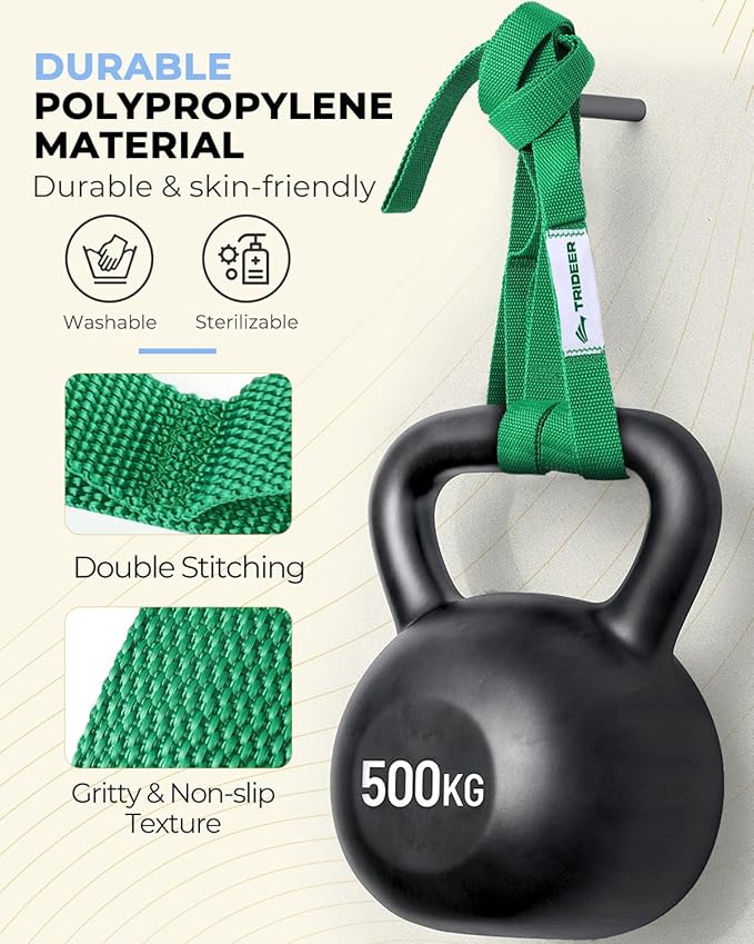 Trideer Stretching Strap Yoga Strap for Physical Therapy, 10 Loops Yoga Straps for Stretching, Non-Elastic Stretch Strap for Pilates, Exercise, Stretch Band for Women & Men - Bloomnest