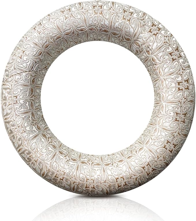 Singing Bowl Cushion 8 Inch for Tibetan Singing Bowls, Handmade Silk Brocade Round Cushion Pillow for Sound Healing and Crystal Sound Bowls Accessories(8 Inch,Silver) - Bloomnest