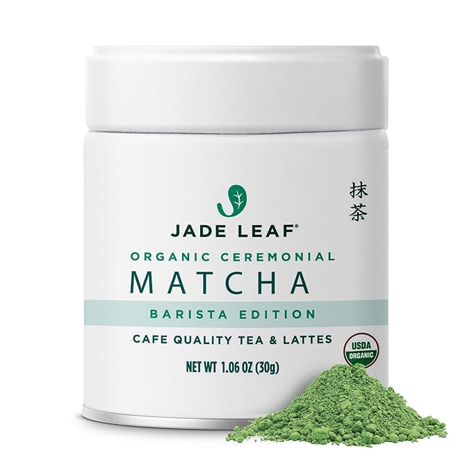 Jade Leaf Matcha Organic Premium Ceremonial Grade Matcha Green Tea Powder - Japanese - Culinary, Ingredient, Ceremonial Barista Teahouse, Latte, Collagen, 1.06 Ounce (Pack of 1), Ceremonial Barista - Bloomnest
