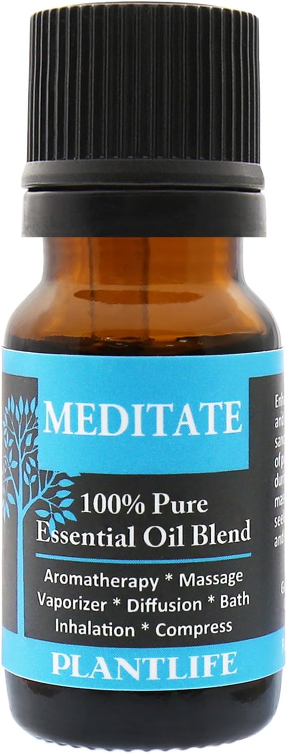 Plantlife Meditate Aromatherapy Essential Oil Blend - Straight from The Plant 100% Pure Therapeutic Grade - No Additives or Fillers - Made in California 10 ml - Bloomnest