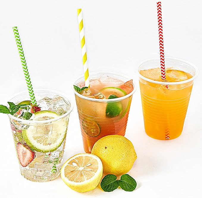 Turbo Bee 16oz Disposable Plastic Cups 420 Pack,Clear Party Cups, Transparent Tumblers, Bulk 16oz Drinking Cups for Large Gatherings, Restaurants, Daily Use, or Bulk Commercial Needs - Bloomnest