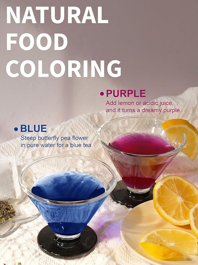 TeeLux Butterfly Pea Flower Tea Bags, Premium Dried Butterfly Pea Flower for Blue & Purple Drinks and Food Coloring, 100 Count - Bloomnest