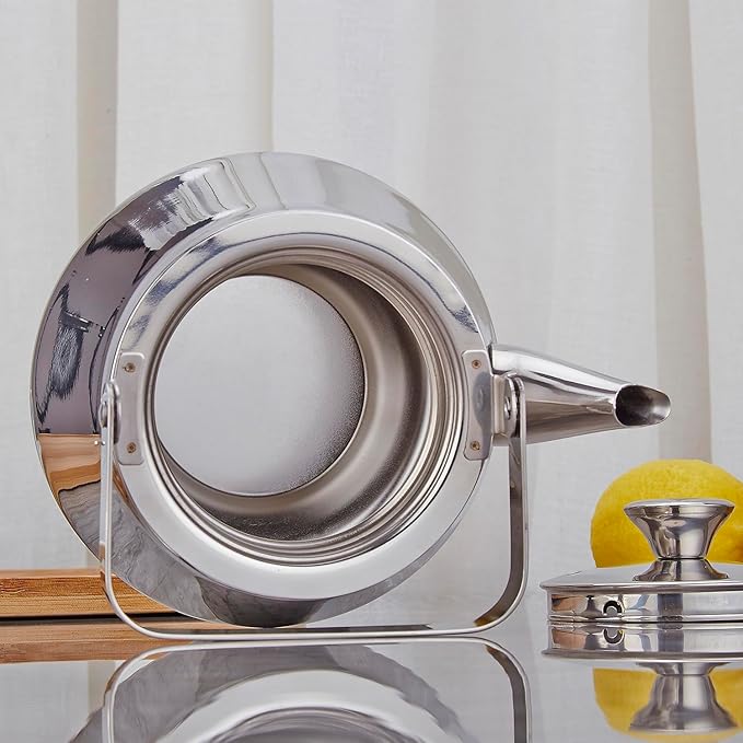 SANQIAHOME 1.3 Quart stainless steel teapot with Infuser A modern, minimalist style