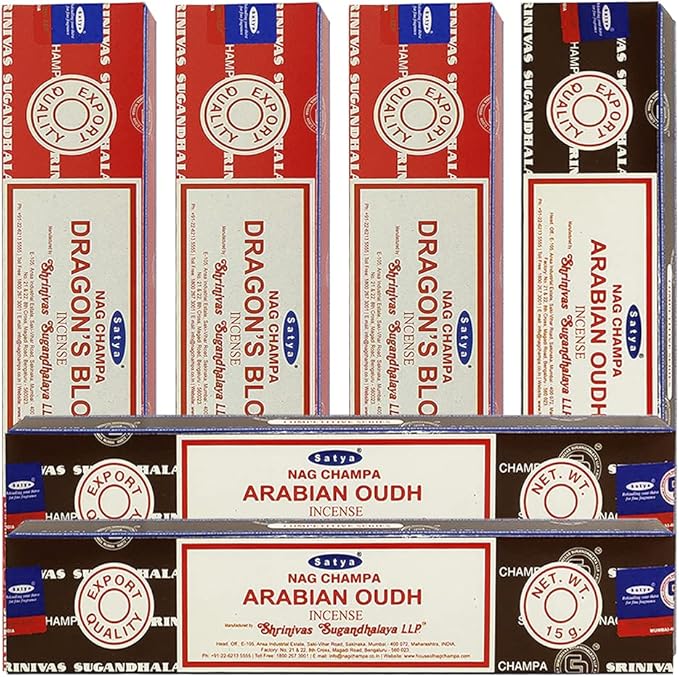 Dragons Blood Arabian Oudh Incense Sticks & Holder Bundle Variety Pack from House of Nag Champa Incense Sticks and Trumiri TRUMIRI