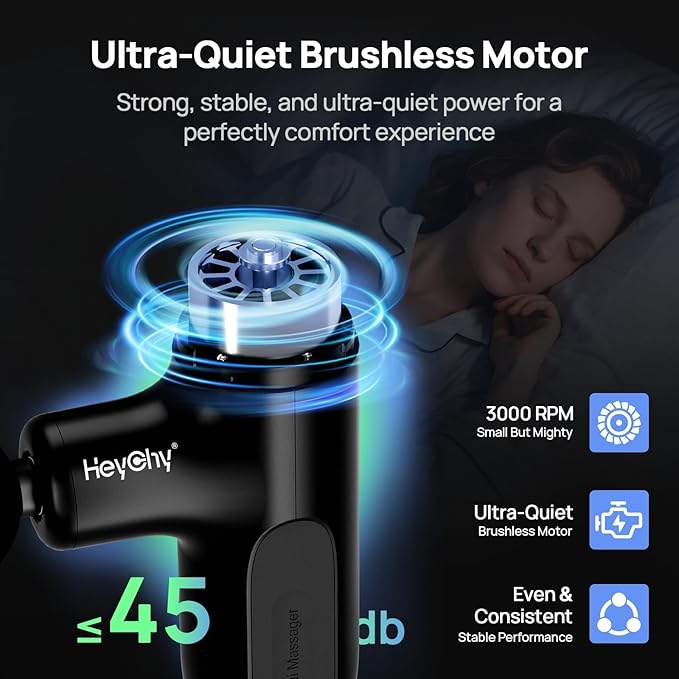 Mini Massage Gun Deep Tissue, Handheld Portable Mini Travel Size Percussion Deep Tissue Massager with 4 Attachments & 5 Speeds,Ideal Gift for Men & Women, Black - Bloomnest