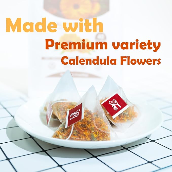 TEARELAE - Premium Calendula Flowers Tea Bags - 1.5g x 40 Count - Natural Calendula Tea Cut & Sifted - Non-GMO - Caffeine-free - Digestion Support & Improve Skin Health - Bloomnest