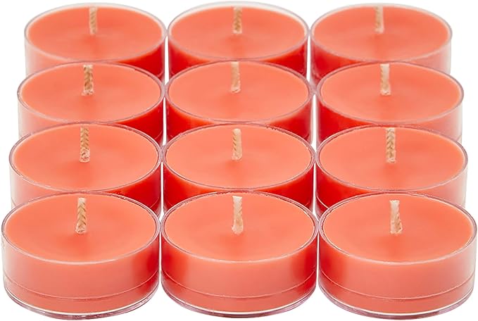 PartyLite Set of 12 Tea Lights Candles, Grapefruit & Rosemary Scent, Aromatherapy Scented Candles Gift Set, Up to 4 to 6 Hours Burn Time - Bloomnest