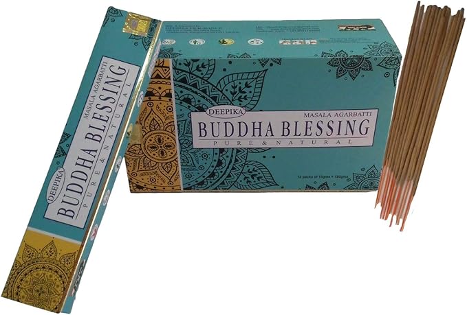 Deepika Buddha-Blessing Masala Agarbatti Sticks Pure and Natural Home Fragrance Incense Set of 12 Box Bloomnest