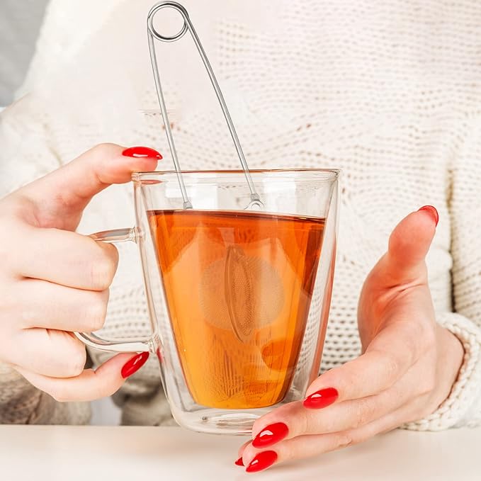 Yinder 36 Pcs Snap Tea Infuser Steeper Strainers for Loose Tea Filter Holder Tong Pincer Steeper Metal Stainless Steel Mesh Ball with Handle Reusable - Bloomnest