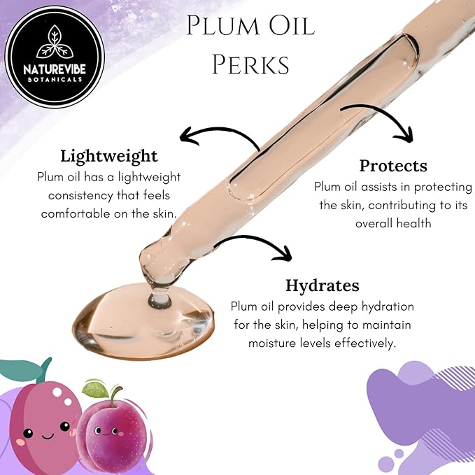 Naturevibe Botanicals Plum Oil 32 Ounces | 100% Pure and Natural | Great for Skin Care and Hair Care - Bloomnest