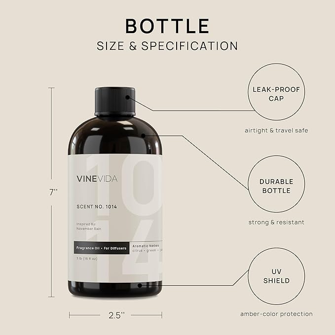 VINEVIDA (16oz) Hotel Fragrance Collection Diffuser Oil - Marriott-Inspired Scent - Cold Air Diffuser for Home VINEVIDA