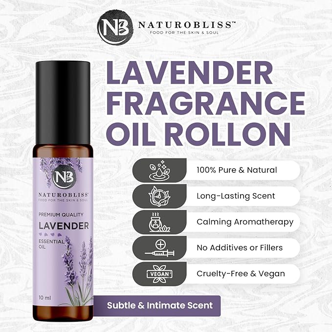 NaturoBliss Lavender Essential Oil Roll On, 10 ml - Bloomnest