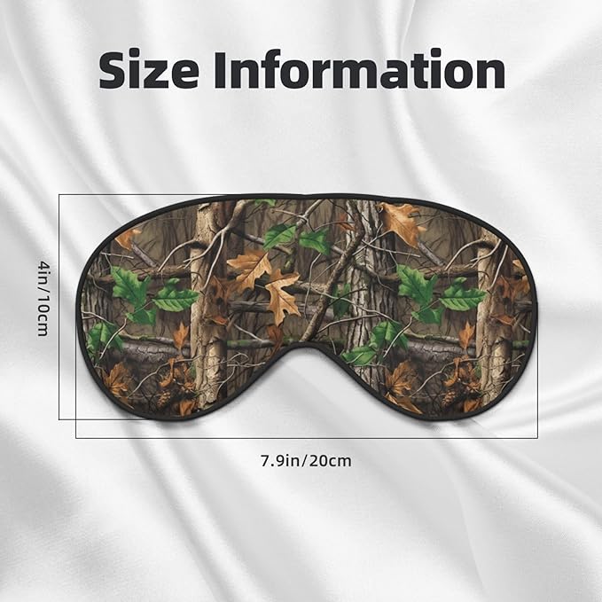 Sleep Eye Mask Camouflage Camo Branches Leaves Sleep Mask for Women Men Comfortable Eye Mask with Adjustable Strap Soft Eye Cover Blindfold for Travel Yoga Nap Shift Work - Bloomnest