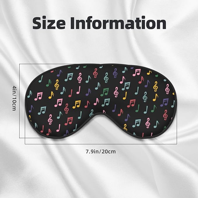 Sleep Eye Mask Colorful Music Notes Sleep Mask for Women Men Comfortable Eye Mask with Adjustable Strap Soft Eye Cover Blindfold for Travel Yoga Nap Shift Work - Bloomnest