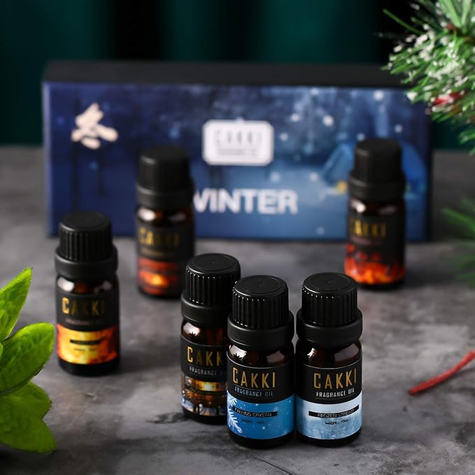 Winter Essential Oils Set - 6 Scents for Diffusers, Candles, Soaps, Gifts - Bloomnest