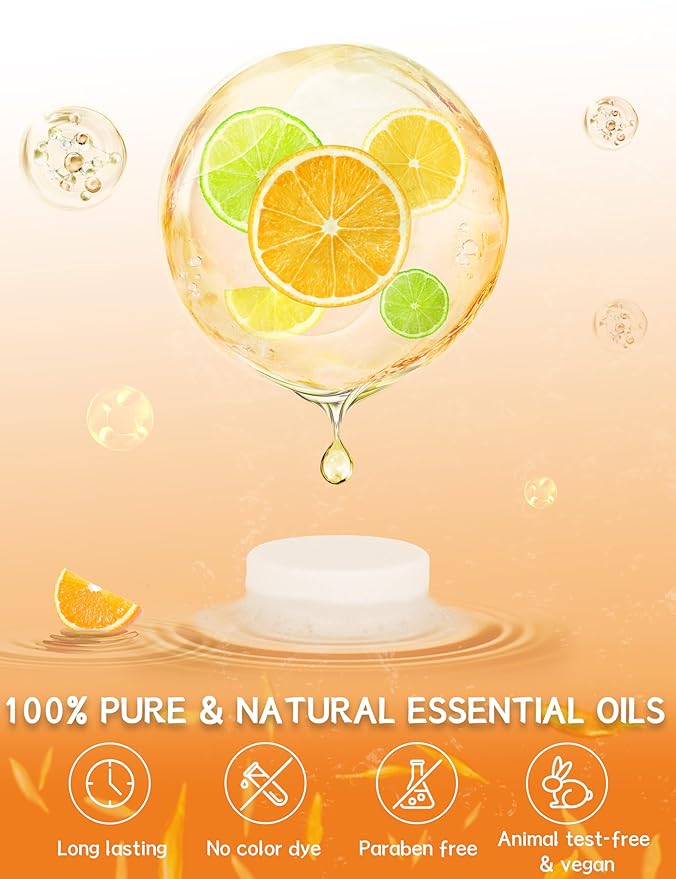 Shower Steamers Aromatherapy 15 Pack, Tangerin & Lemon Shower Bombs with Natural Essential Oils, Relaxation & Birthday Gifts for Women and Men, Stress Relief & Self Care Gifts, Shower Tablets - Bloomnest