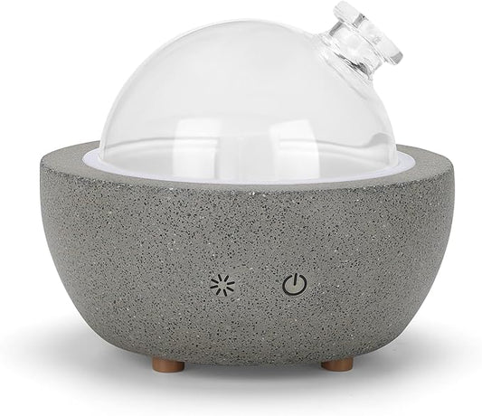 Essential Oil Aromatherapy Diffuser for Home Bedroom Large Room Glass Stone Ultrasonic Air Scent Mist Aroma Diffuser 200ML Defusers—Dark Gray Bloomnest