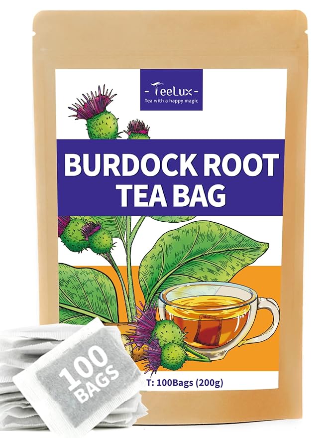 TeeLux Burdock Root Tea Bags, Pure Natural Burdock Root, Caffeine Free, Premium Herbal Tea, 100 Tea Bags - Bloomnest