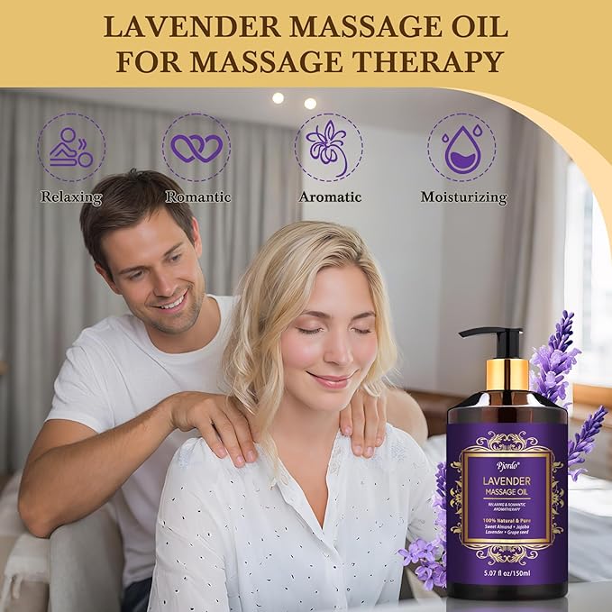 3 Pack Massage Oil for Massage Therapy, Lavender Oil for Relaxation, Sore Muscle Arnica Oil & Cellulite Massage Oil, with Massage Roller Ball & Thumb Saver Massage Tool, Massage Kit for Him Her - Bloomnest