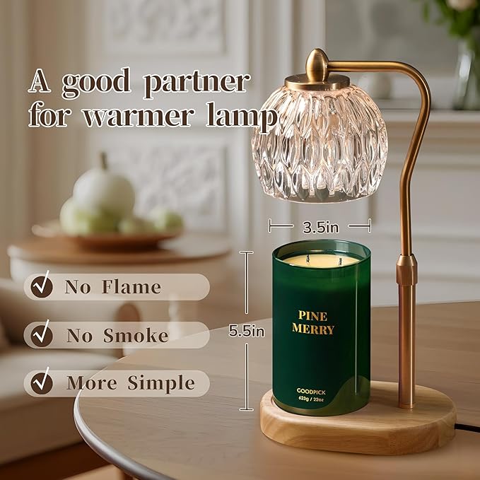 Goodpick Pine Merry Scented Candle, Soy Wax 22oz 120H Long Burning, Festive Pine Forest with Cedar & Juniper, Holiday Home Aromatherapy Candles - Bloomnest