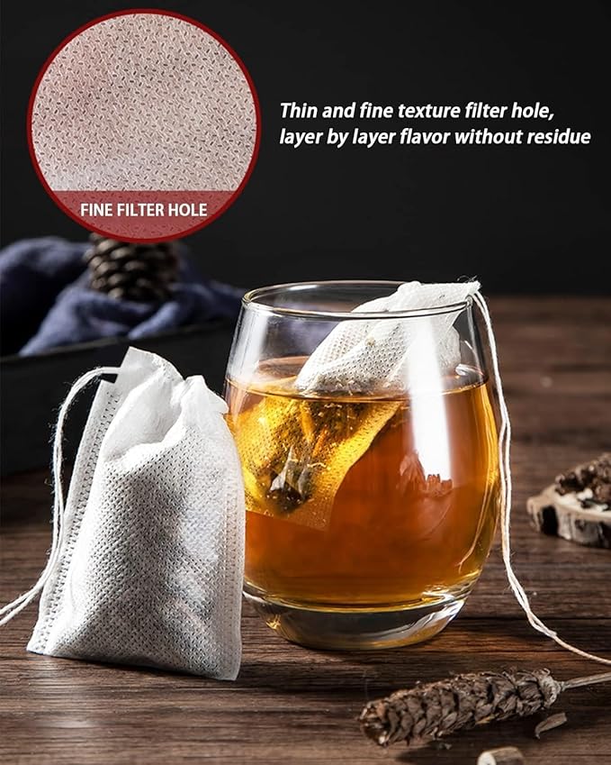 200pcs Disposable Tea Bags for Loose Leaf Tea, Tea Filter Bags with Free Tea Spoon for Loose Tea Loose Leaf Tea, Coffee, Spice, Herbs (QS53) - Bloomnest