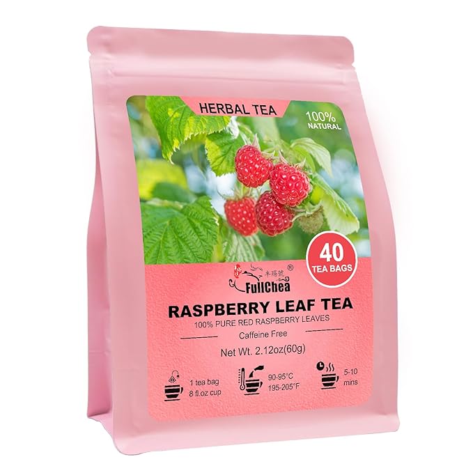 FullChea - Raspberry Leaf Tea Bag, 40 Teabags - Natural Pregnancy Tea - Pure Red Raspberry Leaf Herbal Tea - Non-GMO - Caffeine-free - Help Childbirth & Support Menstrual - Bloomnest