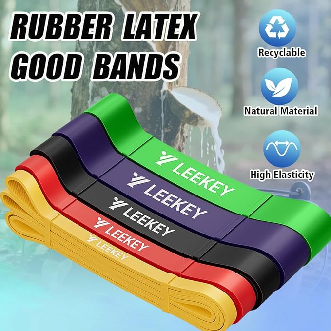 LEEKEY Resistance Bands, Exercise Bands with Handles,Pull Up Assist Bands - Bands for Working Out,Band for Men and Women Fitness Training, Physical Therapy,Home Workouts - Bloomnest