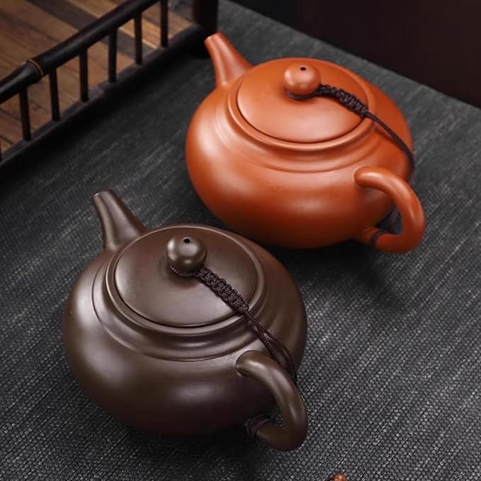 Yixing Purple Clay Tea Pot, Chinese Handmade Xishi Teapot, Pottery Zisha Sand Mud Kungfu Tea Set Kettle 14oz Zini - Bloomnest