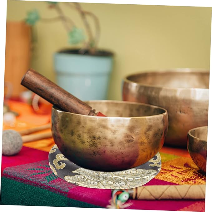 Nepal Handmade Buddha Sound Bowl Cushion Durable Singing Bowl Pad for Meditation Mindfulness Color Design for Practicing - Bloomnest